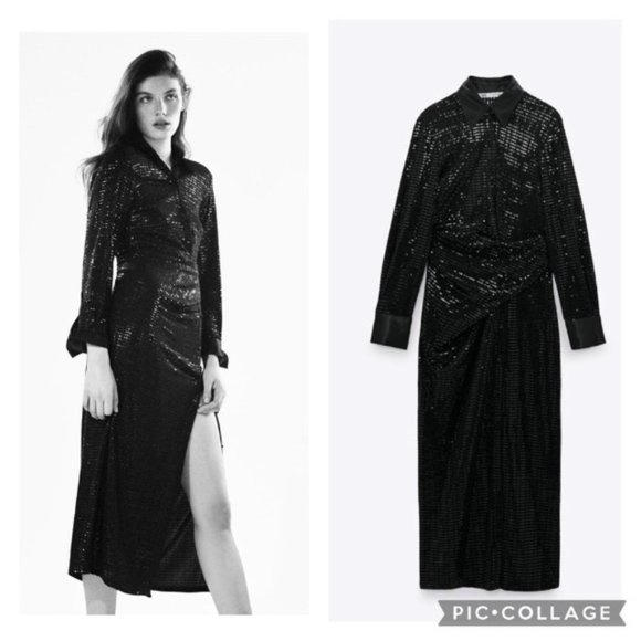 Dresses & Skirts - Zara Sparkle Long Shirt Dress